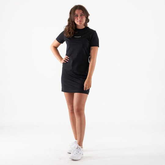 T-shirt dress with mesh tape