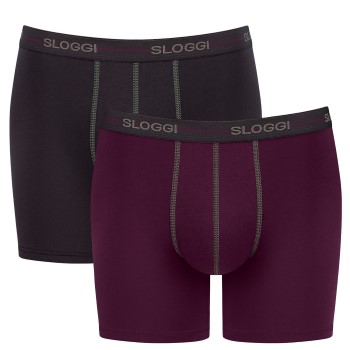 Sloggi 2P Men Start Short C2P Vinrød bomuld Large Herre