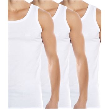 Hugo Boss 3P Cotton Tank Top Hvid bomuld Large Herre