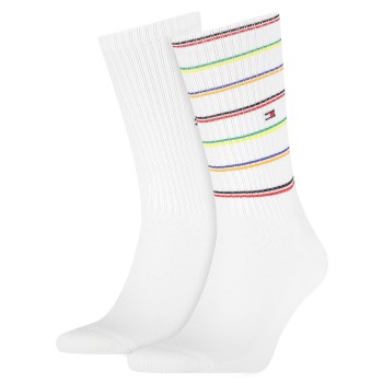 Tommy Hilfiger Strømper 2P Men Sport Stripe Socks Hvid Str 39/42 Herre