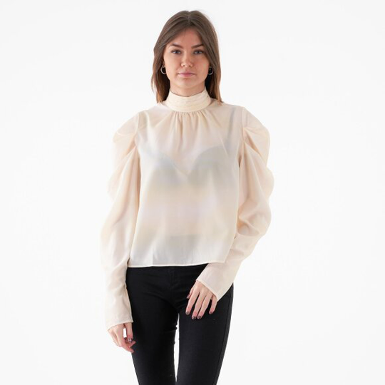 Draped sleeve blouse