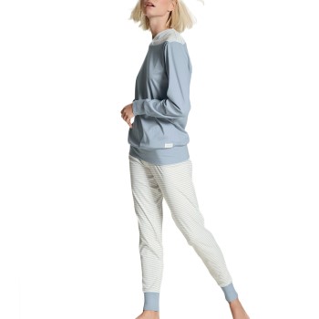 Calida Yellowbration Pyjama With Cuff Lyseblå bomuld Large Dame