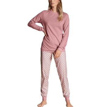 Calida Lovely Nights Pyjama With Cuff Rosa Mønster bomuld Large Dame
