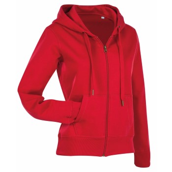 Stedman Active Hooded Sweatjacket For Women Rød Large Dame