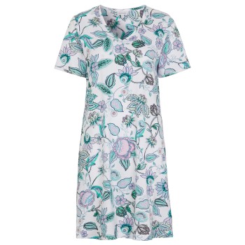 Damella Organic Cotton Short Sleeve Nightdress Blomstret bomuld Large Dame