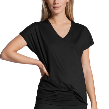 Calida Favourites Essentials Shirt Short Sleeve V Sort micromodal Medium Dame