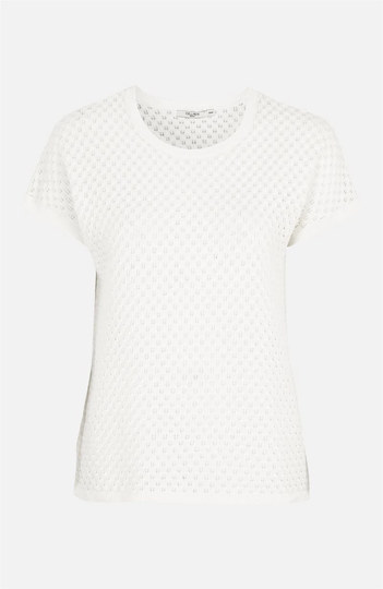 Fintstrikket bluse med kapærmer