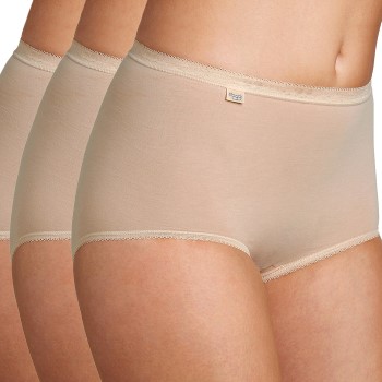 Sloggi Trusser 3P Basic Maxi Beige bomuld 38 Dame