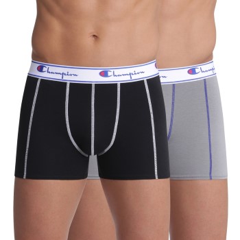 Champion 2P Everyday Boxer Grå/Sort bomuld Large Herre