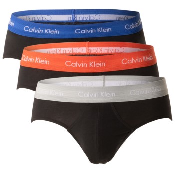 Calvin Klein 3P Cotton Stretch Hip Brief Sort bomuld Large Herre