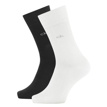 Calvin Klein Strømper 2P Carter Casual Flat Knit Sock Sort/Hvid Str 39/42 Herre