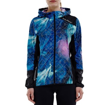 Salming Fusion Jacket Women Blå Mønster polyester Large Dame