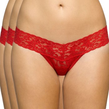 Hanky Panky Trusser 3P Low Rise Thong Rød nylon One Size Dame