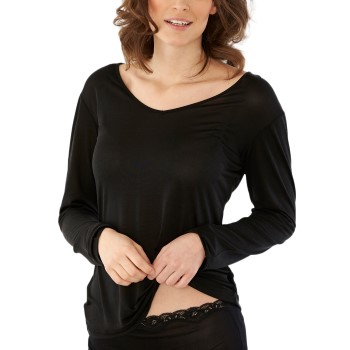 Damella Silk Long Sleeve Sort silke Large Dame