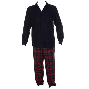 Tommy Hilfiger Tommy Flannel Pyjama Blå/Rød bomuld Large Herre
