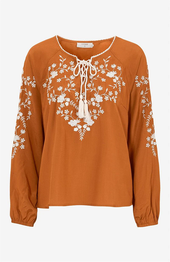 Bluse med dekorativt broderi Lumsak blouse