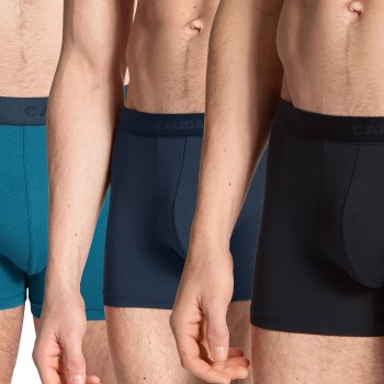 Calida 3P Natural Benefit Boxer Turkise/Blå bomuld Large Herre