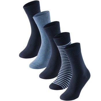 Schiesser Strømper 5P Men Socks Marineblå Str 39/42 Herre