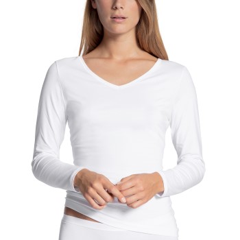 Calida Natural Joy Shirt Long Sleeve Hvid Large Dame