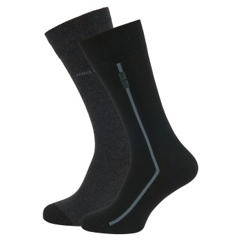 BOSS Logo Line Sock Strømper 2P Sort Str 39/42