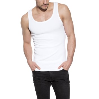 Bread and Boxers Tank Ribbed Hvid økologisk bomuld Large Herre