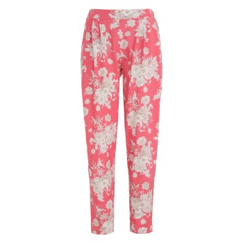 Damella Flower Cotton Pyjama Pants Rosa Mønster bomuld Large Dame