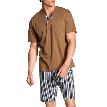 Calida Relax Choice 2 Short Pyjama Blå/Brun bomuld Large Herre