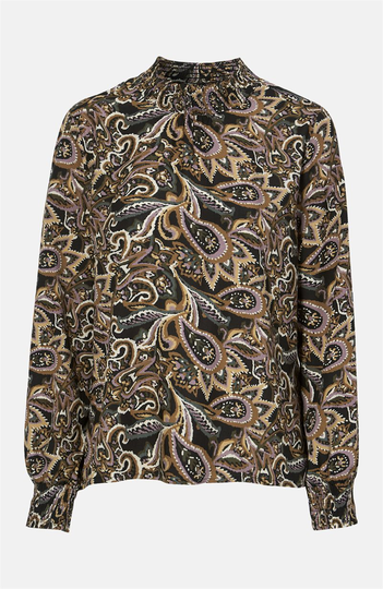 Mønstret viskosebluse Tulina