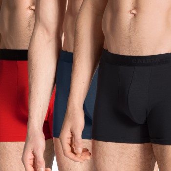 Calida 3P Natural Benefit Boxer Rød/Blå bomuld Large Herre