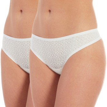 Magic Trusser 2P Dream Lace Thong Hvid Large Dame
