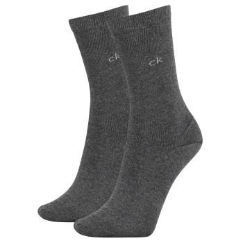 Calvin Klein Strømper 2P Annika Flat Knit Sock Mørkgrå Strl 37/41 Dame