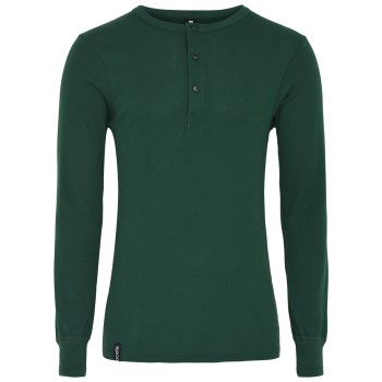 Dovre Organic Cotton Grand Dad Rib Shirt Grøn økologisk bomuld Large Herre