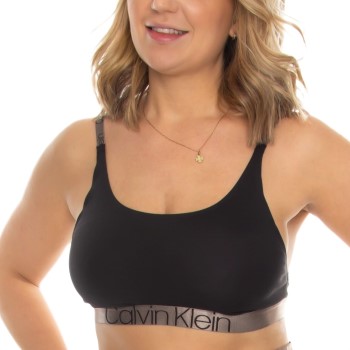 Calvin Klein Bh Icon Unlined Bralette Sort bomuld Large Dame