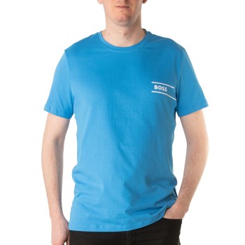 BOSS RN 24 Crew Neck T-shirt Blå bomuld Large Herre