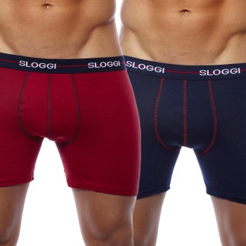 Sloggi 2P Men Start Short C2P V003 Navy bomuld Large Herre