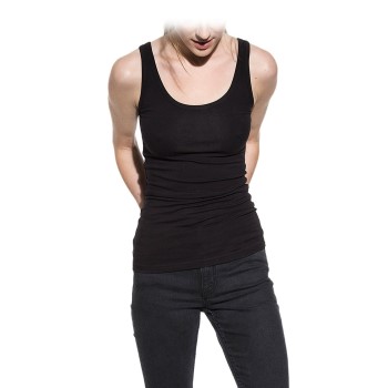 Bread and Boxers Tank Woman Sort økologisk bomuld Large Dame