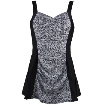 Damella Esther Basic Swimsuit Dress Sort/Hvid 38 Dame