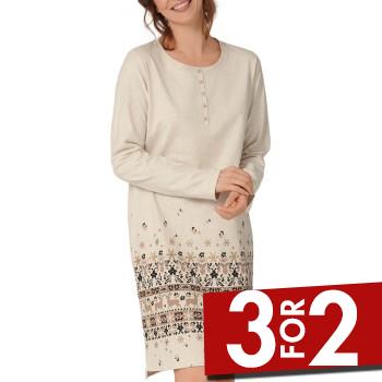 Triumph Lounge Me Character Nightdress Button Tab Creme bomuld 38 Dame