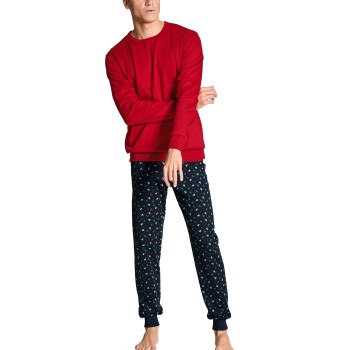 Calida Family and Friends Men Pyjama With Cuff Mørkblå bomuld X-Large Herre