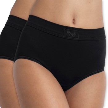 Sloggi Trusser 2P Double Comfort Maxi Sort bomuld 38 Dame