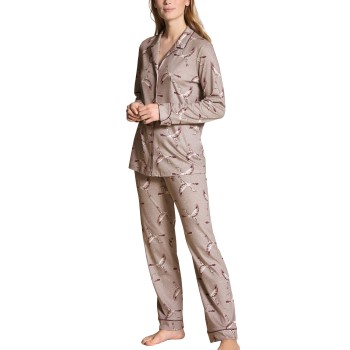 Calida Artisan Nights Buttoned Pyjama Beige bomuld Small Dame