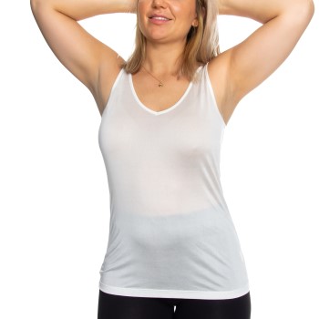 Damella Silk Tank Top Elfenben silke Large Dame