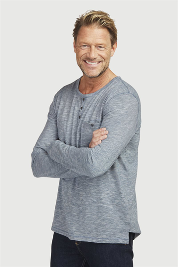 Langærmet Henley-bluse