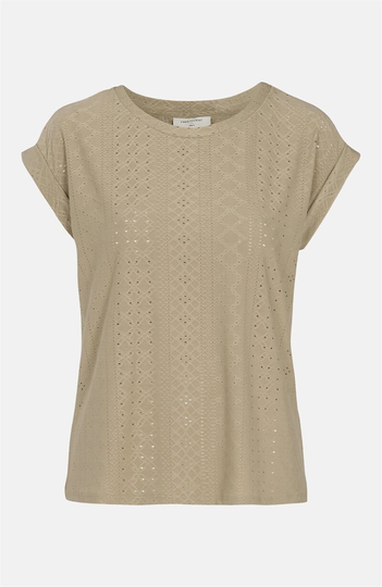 Jerseytop med broderi Blond
