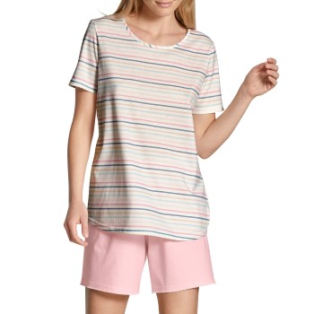 Calida Sunset Dreams Short Pyjama Rosa stribet bomuld X-Small Dame
