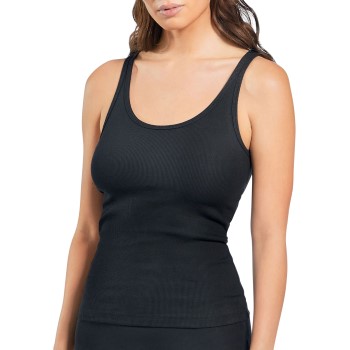 Bread and Boxers Women Ribbed Tank Top Sort bomuld Large Dame
