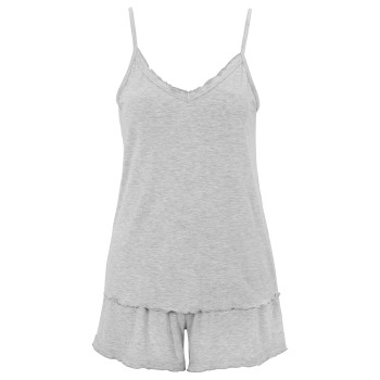Damella Bamboo Plain Pyjamas Set Lysegrå Bambus Large Dame