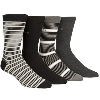 Calvin Klein Strømper 4P Kyler Striped Socks Gift Tin Sort/Grå Str 40/46 Herre