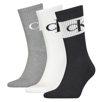 Calvin Klein Strømper 3P Ribbon Monogram Socks Sort/Grå One Size Herre