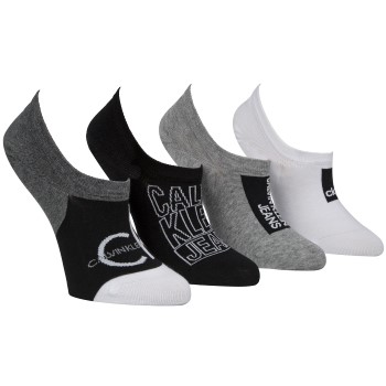 Calvin Klein Strømper 4P Broadway Logo Sneaker Socks Gift Box Sort/Grå Strl 37/41 Dame